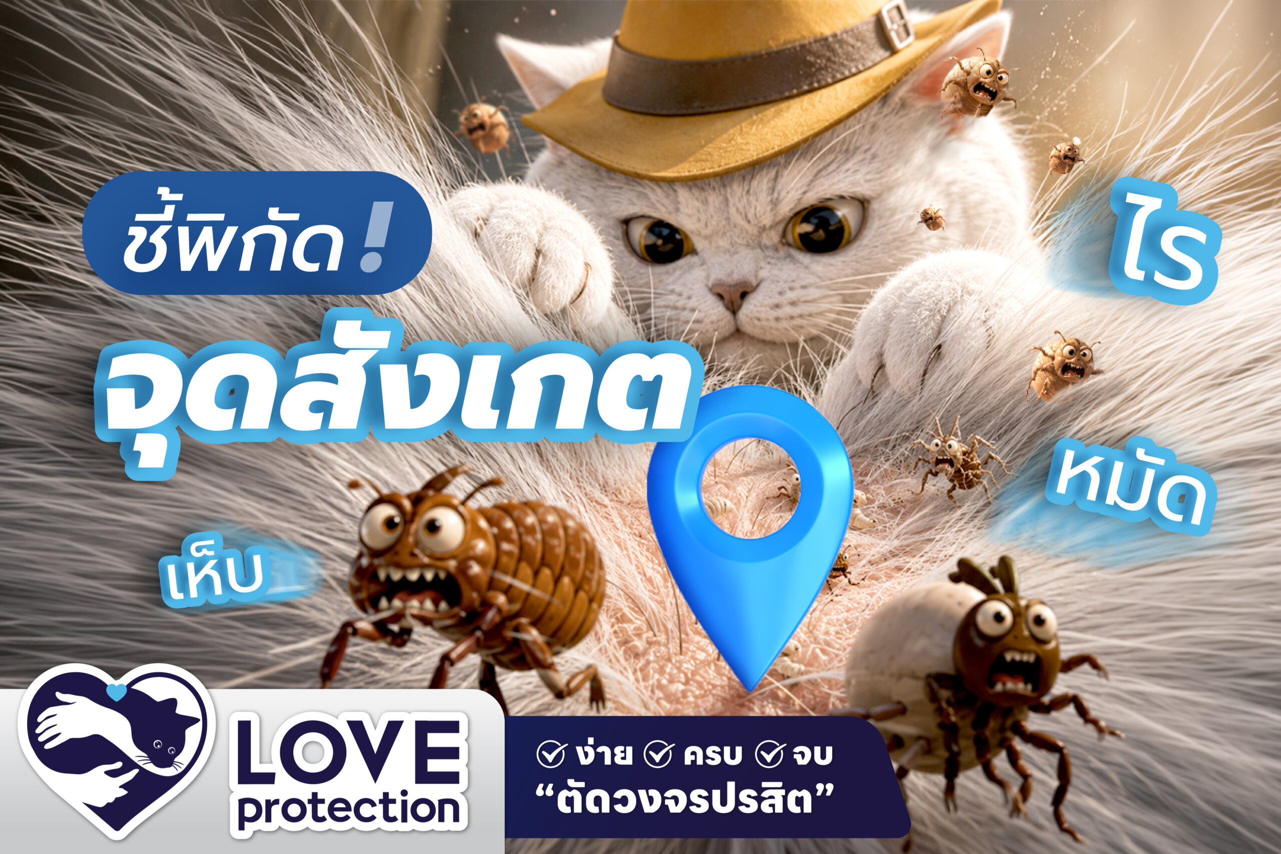 ชี้พิกัด ! จุดสังเกตเห็บ หมัด ไรในน้องแมว